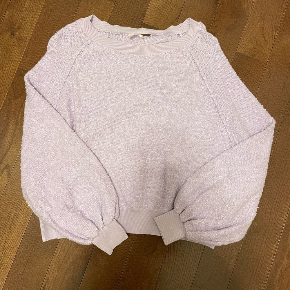 light purple boat neck sweater/sweathsirt